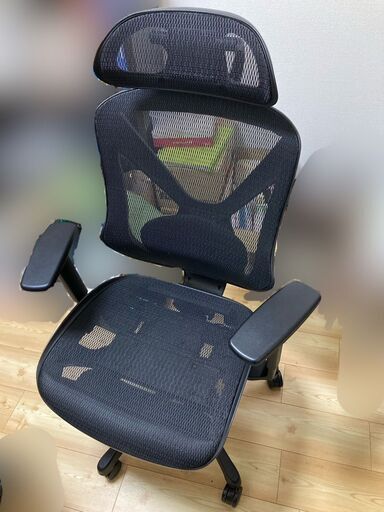 大幅値下げ 美品 オフィスチェア(フレア フットレスト付き BK)