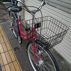 美品☆Socio[ソシオ]26吋 ファミリーサイクル 外装6段/LEDオート(レッドXブラック)