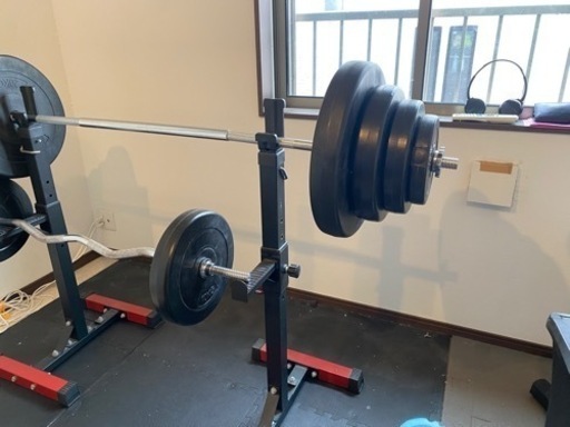 本日（受け渡し予定者有り）限定！お値下げ可能！バーベル100kg・EGバーベル・バーベルラック\u0026セーフティーセット