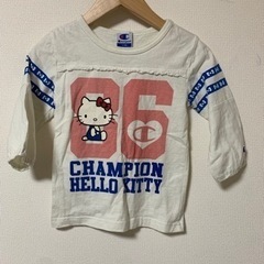 【Champion】キティちゃん　七部袖Tシャツ　110