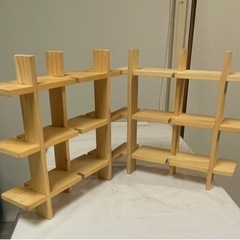 組み立て式　木製ラック×2個　ディスプレイ　