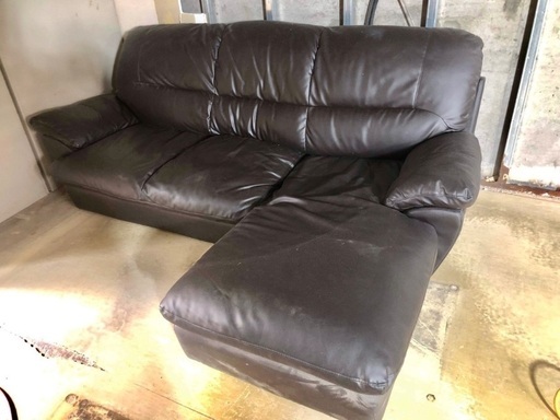 ニトリL字型レザーソファ