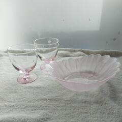 Madu 桜　ペアグラス　皿　セット