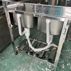 商談中　AZUMA KP2-750　2槽シンク ｗ750×ｄ450×ｈ800+90mm　アズマ★