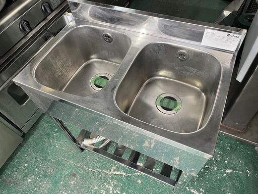 商談中 AZUMA KP2-750 2槽シンク w750×d450×h800+90mm アズマ  