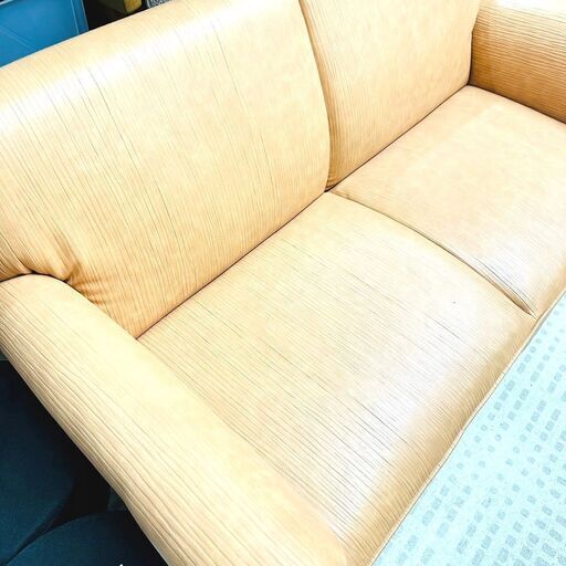 ジモティー特別割引】家具 ソファー 2人掛け レザー ビンテージ 