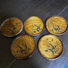 レトロ 天然木 銘々皿