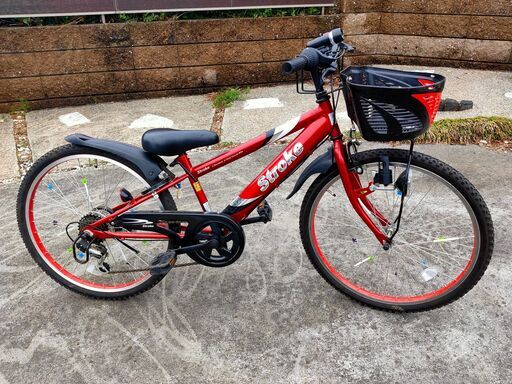 24インチ自転車 子供用 小学生高学年 赤色 6段変速付き