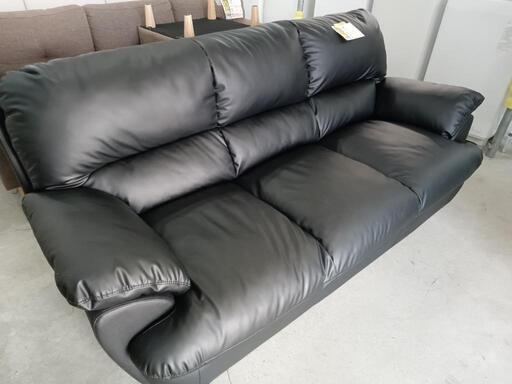 配送可【状態◯】ソファ 3人掛けソファ（合皮）☆クリーニング済 管理