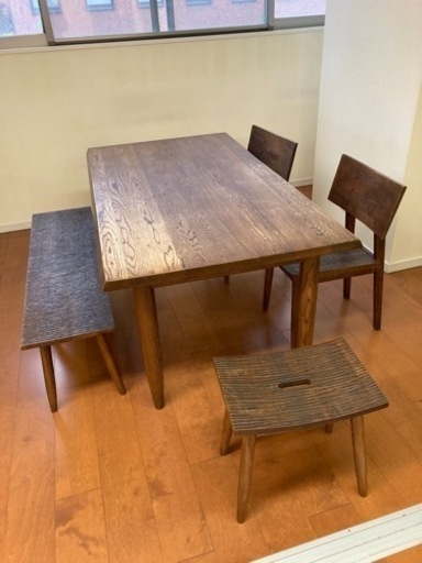 家具 ダイニングセット  約160cm x 80cm 高さ 70cm机と椅子4点セット