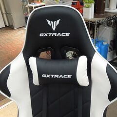 GXTRACE ゲーミングチェア オフィスチェア ハイバック オットマン付き ホワイト×ブラック 新道東店
