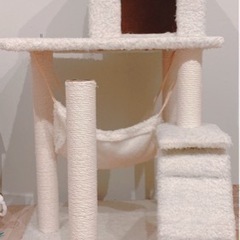 猫　キャットタワー　ホワイト
