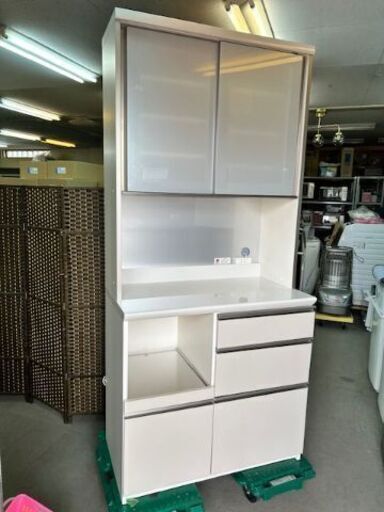 美品　パモウナ　キッチンボード　食器棚　幅約90cm 奥行約50cm　高さ約198cm