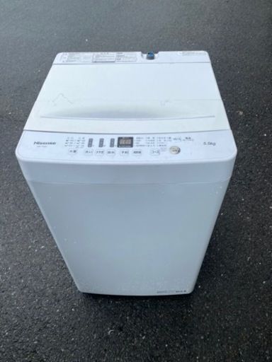 福岡市内配送設置無料　2020年式全自動洗濯機 ホワイト HW-T55D [洗濯5.5kg /乾燥機能無 /上開き]