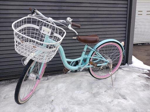子供自転車　22型ライトブルー6段変速