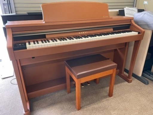 木製鍵盤、中古美品KAWAI 88鍵盤電子ピアノ　CA63 プレミアムチェリー調　椅子付き