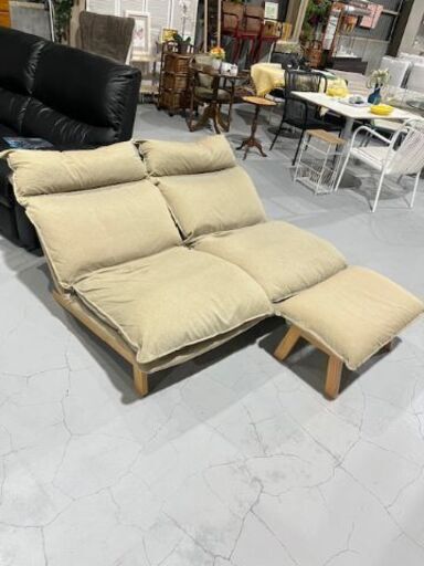 ★無印良品★ ハイバックリクライニングソファ オットマン付き W140ｃｍ 2人掛け ナチュラル リラックス ゆったり くつろぎ