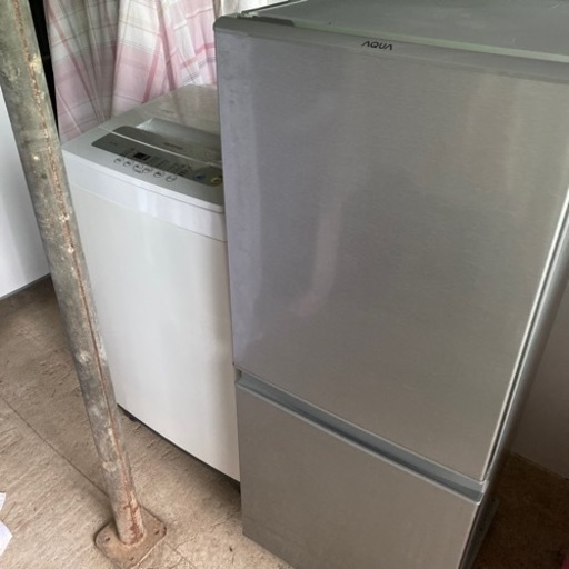 【引渡し中】【新生活応援】　冷蔵庫AQUA AWR-13J　洗濯機アイリスオーヤマ　ISE-T502E 動作確認済　2020年製　現状品