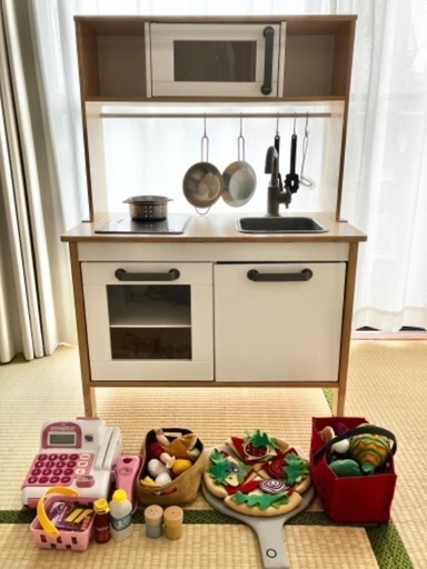 IKEAおままごとキッチン　DUKTIG ドゥクティグ　おもちゃ、レジスターセット