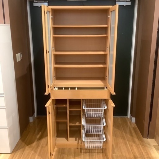 トレファク神戸南店】レンジボード2枚扉【取りに来られる方限定】