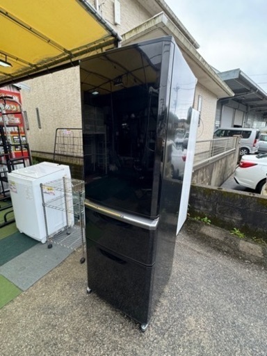 【リサイクルサービス八光】2014年製　三菱電機  冷蔵庫 Cシリーズ （370L・右開） 3ドア プラチナブラック　 MR-C37X-B