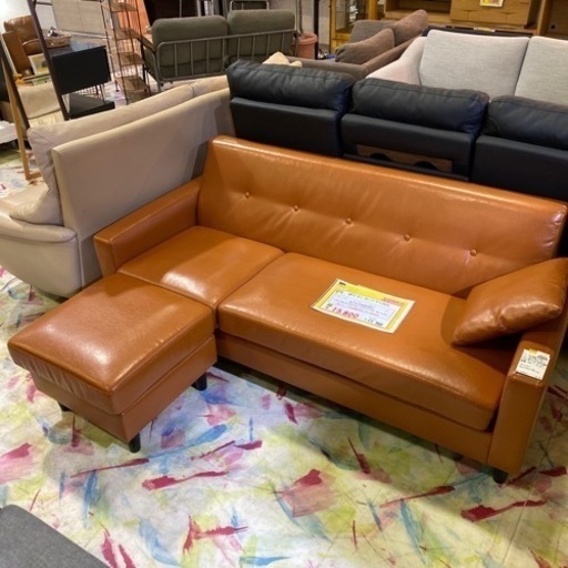 《足置き付いちゃってます！》家具 ソファ 3人掛けソファ