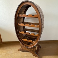 【家具】木製ワインラック 樽型 レトロ アンティーク オシャレ ...