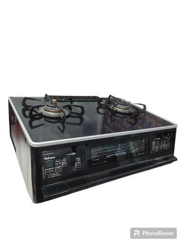 【売ります】パロマ　二口＋水なしグリル付コンロ　都市ガス用　PA-A64WCK-R　2021年製