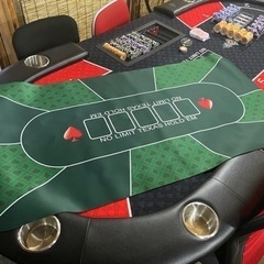 pokerマット　カバー付き　緑色　テキサスホールデム　ポ…