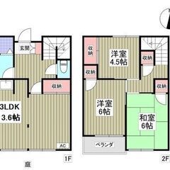 💚埼玉県所沢市北中💚1F+2Fのメゾネット3LDK / 77.4...