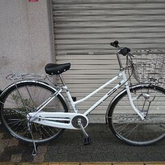 美品☆【日本製】Kon\'s Labo[コンズラボ]27吋 シティーサイクル 内装3段/LEDオート/ホワイト