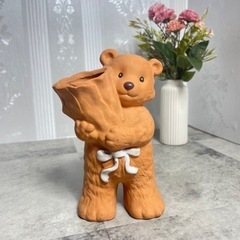 くまちゃん　一輪挿し　花瓶　陶器　かわいい