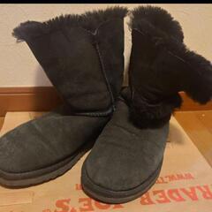 UGG アグ レディース ムートンブーツ 24cm 黒 ブラック...