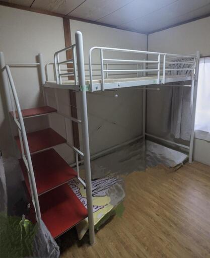 ☆三重県内無料お届け❗ロフトベッド パイプベッド 階段付 中古良品☆