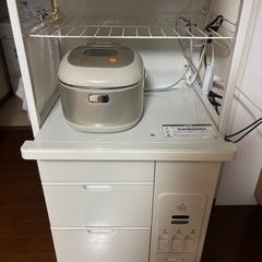 米びつ付きキッチン家電ラック