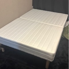 セミダブル ショート丈 脚30cm 分割式 脚付きマットレスベッド ベッドパッド・シーツセット付き