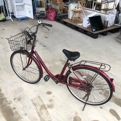 【中古】26インチ シティーサイクル（赤茶）