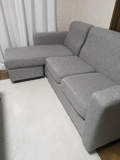 【値下げしました】家具 ソファ 2〜3人掛け ポケットコイル グレー