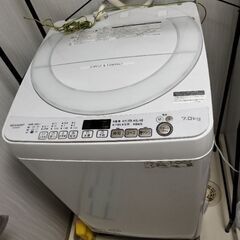 値下げお得！シャープ　ES-KS70V-W 7kg全自動洗濯機　...