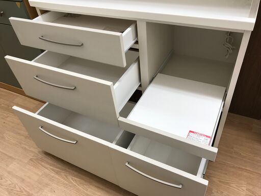 ☆ジモティ割あり☆ ニトリ 食器棚 白 H180×W100×D43 クリーニング済み 