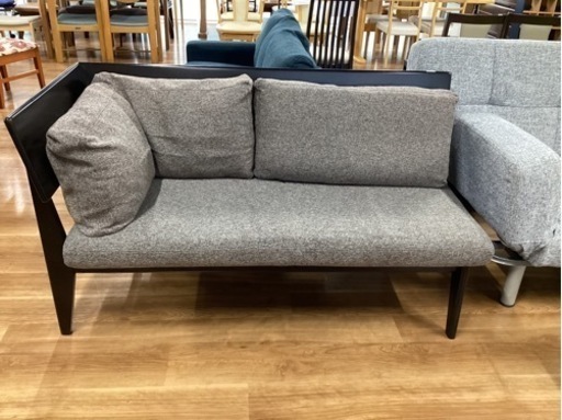 送料込 美品！ シングルソファ 未使用 オーダー品 木材 KJ-32【新入荷 リサイクル品】木製×アイアン 2シーターソファ ブラウン