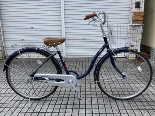 【26インチ自転車】ブリヂストン製　LEDオートライト付　変速なし　グリップ、前カゴ新品❗️若林自転車　膳所店　SALE中❗️