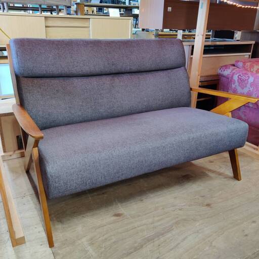 【愛品倶楽部柏店】東谷 木製アーム ファブリック 2Pソファ EMS-2465BR