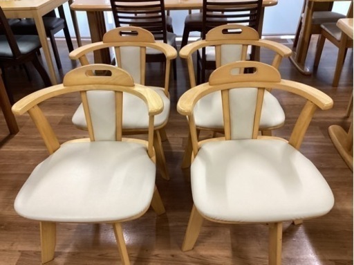 回転椅子4脚セット【町田市再生家具】　233240