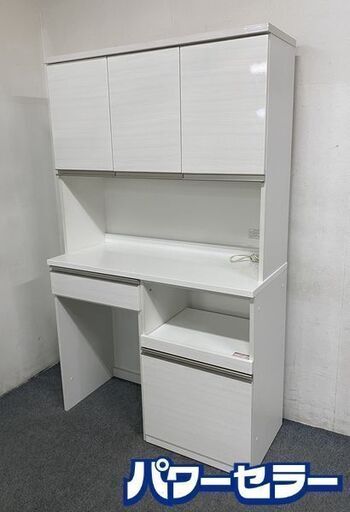 NITORI/ニトリ キッチンボード リガーレ 幅120 ソフトクローズ ハイグロスホワイト レンジ台 食器棚 中古家具 店頭引取歓迎 R8137
