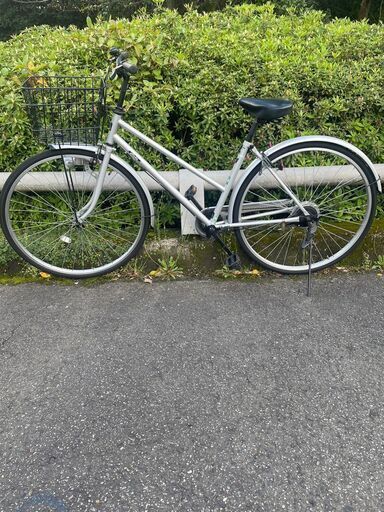自転車26インチ ベージュ シティサイクル ベージュ 前カゴ付き 26