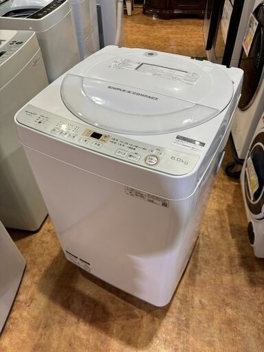 ✨安心の分解洗浄済✨SHARP 2019年製 6.0Kg 洗濯機 ES-GE6C-W 【愛市I4S032391-104】