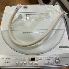 ✨安心の分解洗浄済✨SHARP 2019年製 6.0Kg 洗濯機 ES-GE6C-W 【愛市I4S032391-104】