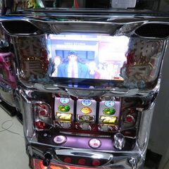 パチスロ実機 押忍！サラリーマン番長 コイン不要機付き スロット機 