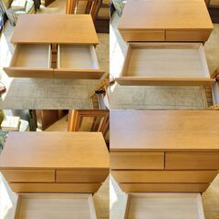 無印良品 MUJI ワイド 4段チェスト 引出し5杯 ナチュラル 脚つき 4本脚 